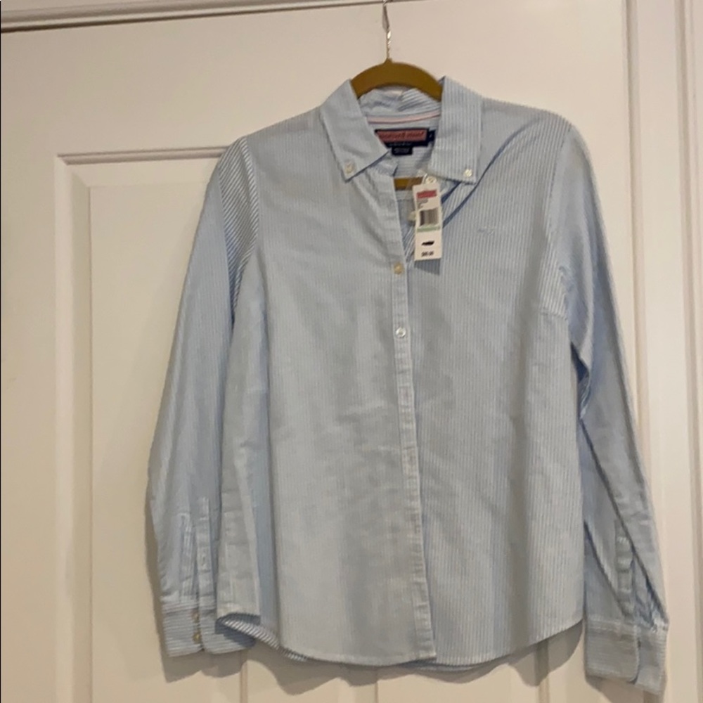 Vineyard Vines Blue & White Striped Button Down